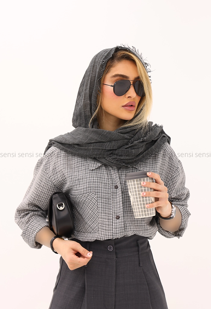 شومیز باکسی چهارخونه کد1005461